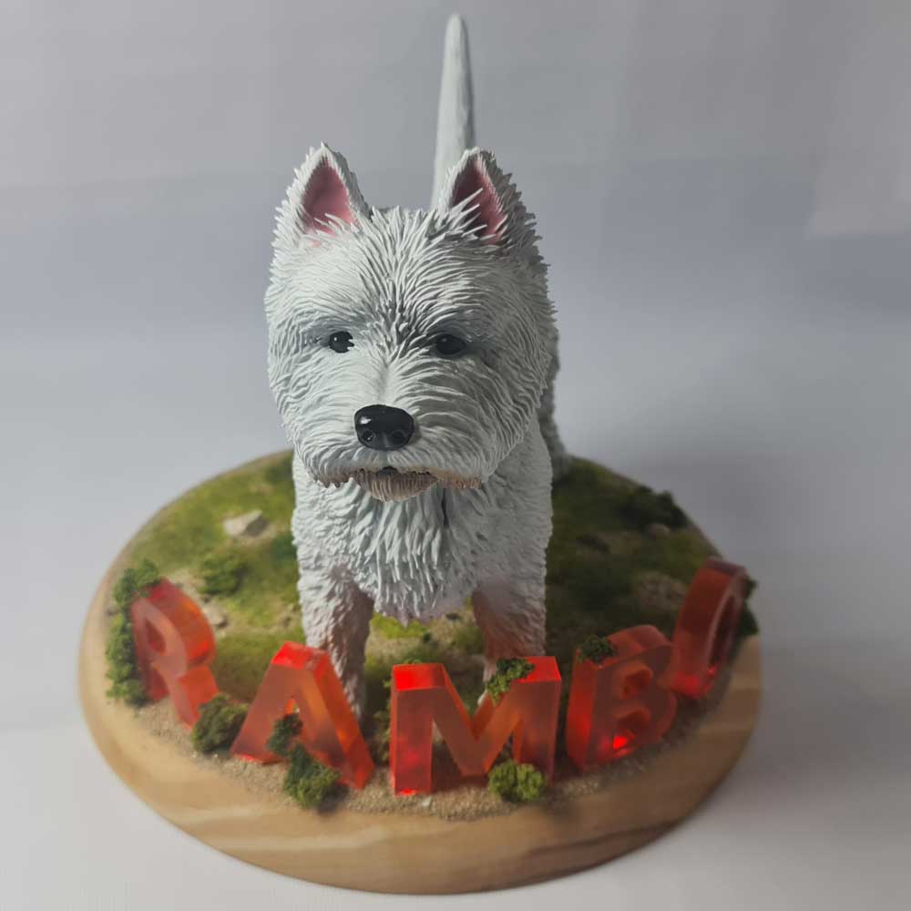 Figura personalizada de mascota con iluminación